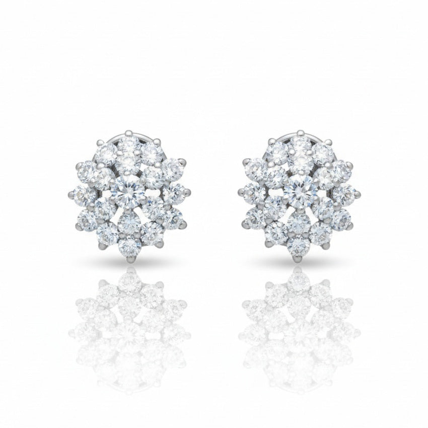 PENDIENTES ORO BLANCO 18KL DIAMANTES