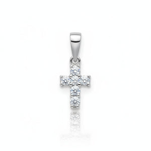 CRUZ ORO BLANCO 18KL DIAMANTES