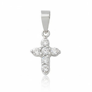 CRUZ ORO BLANCO 18KL DIAMANTES