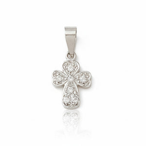 CRUZ ORO BLANCO 18KL DIAMANTES