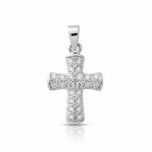 CRUZ ORO BLANCO 18KL DIAMANTES