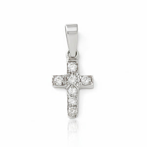 CRUZ ORO BLANCO 18KL DIAMANTES