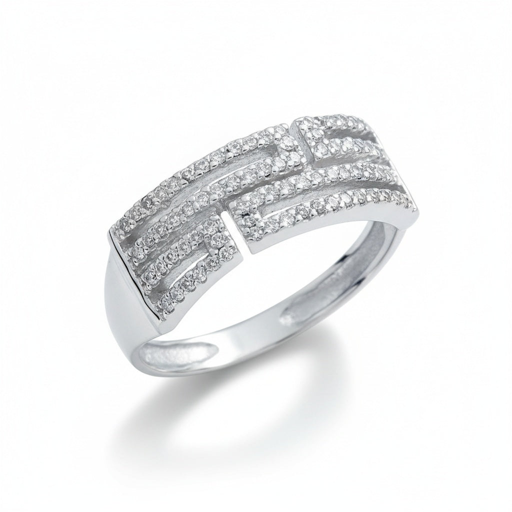SORTIJA ORO BLANCO 18KL DIAMANTES - STOCK