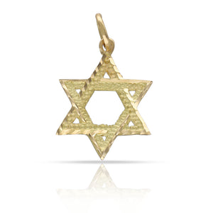 COLGANTE ORO 18KL ESTRELLA DE DAVID - 17X22MM