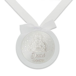 MEDALLA CUNA PLATA 925MM REDONDA VIRGEN DE LA CABEZA
