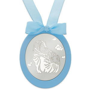 MEDALLA CUNA PLATA 925MM OVALADA VIRGEN + NIÑO