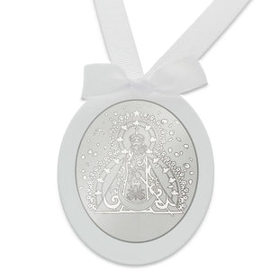 MEDALLA CUNA PLATA 925MM OVALADA VIRGEN DE LA CABEZA