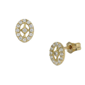 PENDIENTES ORO 18KL OVAL CIRCONITAS