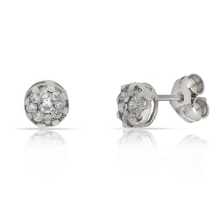 PENDIENTES ORO BLANCO 18KL CIRCONITAS - 5MM