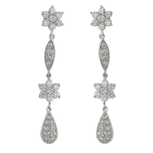 PENDIENTES ORO BLANCO 18KL CIRCONITAS - 8x46MM