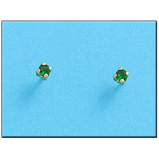 PENDIENTES ORO 18KL CRISOPAL VERDE 3X3