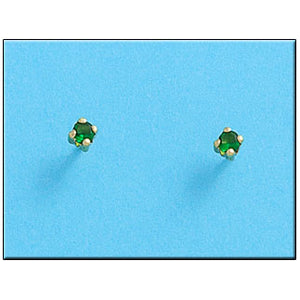 PENDIENTES ORO 18KL CRISOPAL VERDE 3X3