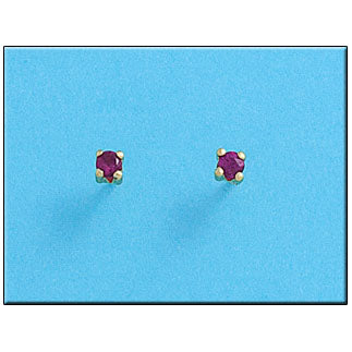 PENDIENTES ORO 18KL CRISOPAL ROJO 3X3