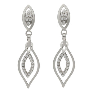 PENDIENTES ORO BLANCO 18KL CIRCONITAS - 8x30MM