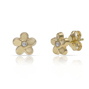 PENDIENTES ORO FLOR CIRCONITAS - 6MM