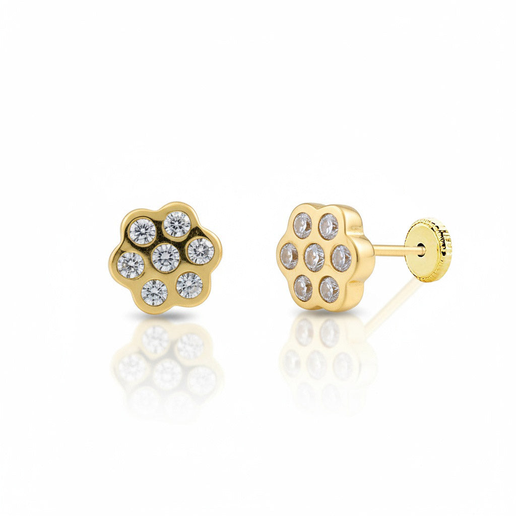 PENDIENTES ORO 18KL FLOR