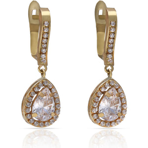 PENDIENTES ORO 18KL CIRCONITAS - 8x24MM
