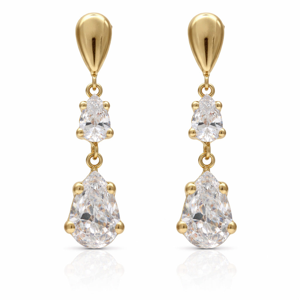 PENDIENTES ORO 18KL CIRCONITAS - 6x27MM