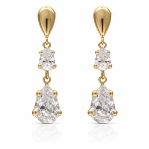 PENDIENTES ORO 18KL CIRCONITAS - 6x27MM