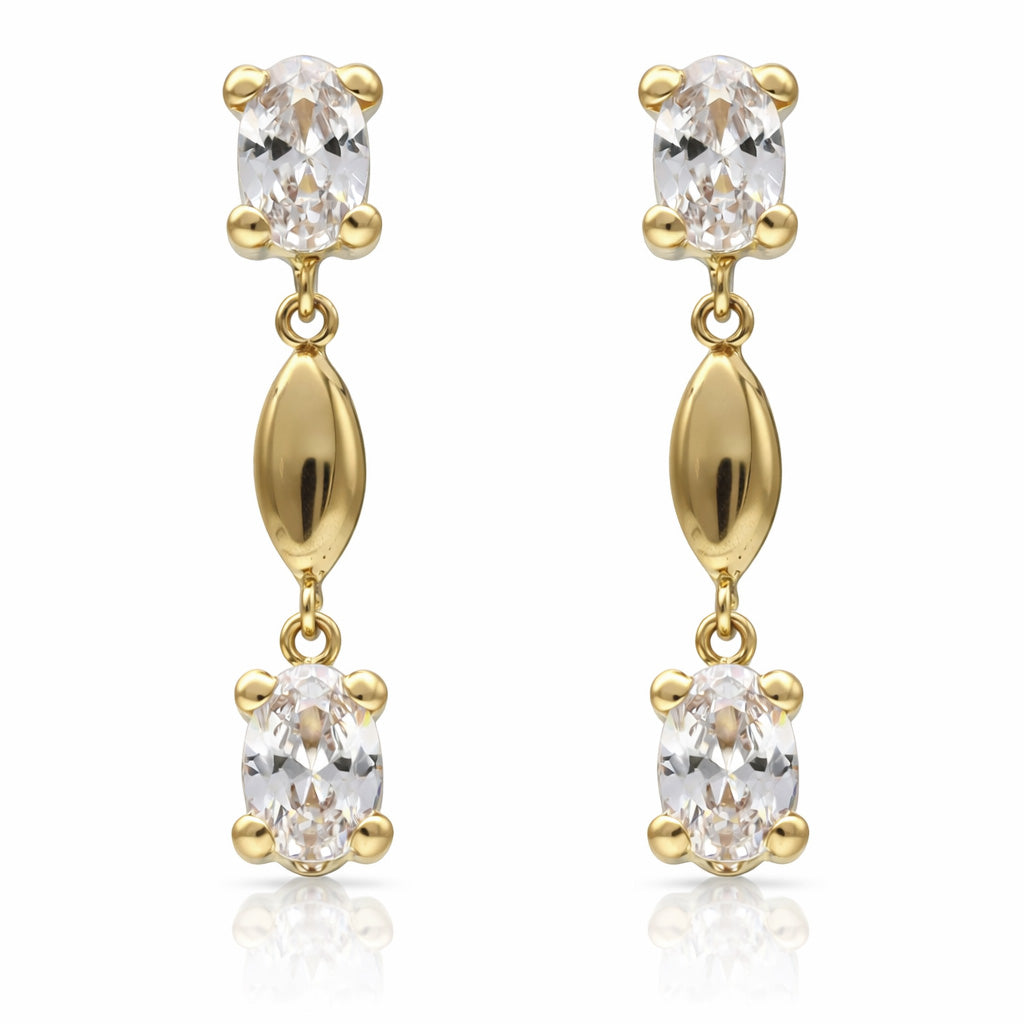 PENDIENTES ORO 18KL CIRCONITAS - 5x25MM
