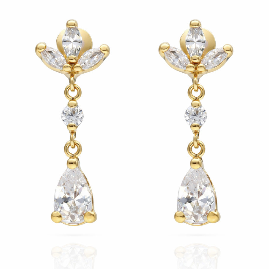 PENDIENTES ORO 18KL CIRCONITAS - 8x20MM