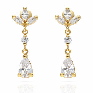 PENDIENTES ORO 18KL CIRCONITAS - 8x20MM