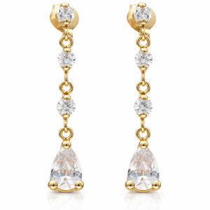 PENDIENTES ORO 18KL CIRCONITAS - 5x25MM