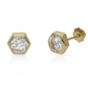 PENDIENTES ORO 18KL HEXAGONAL