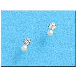 PENDIENTES ORO BLANCO 18KL MARGARITA