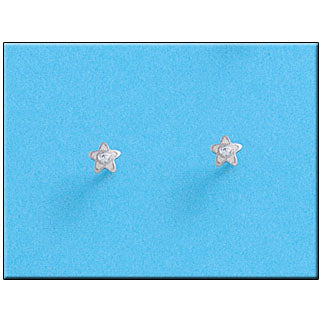 PENDIENTES ORO BLANCO 18KL ESTRELLAS