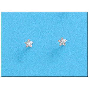 PENDIENTES ORO BLANCO 18KL ESTRELLAS