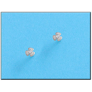 PENDIENTES ORO BLANCO 18KL TREBOL