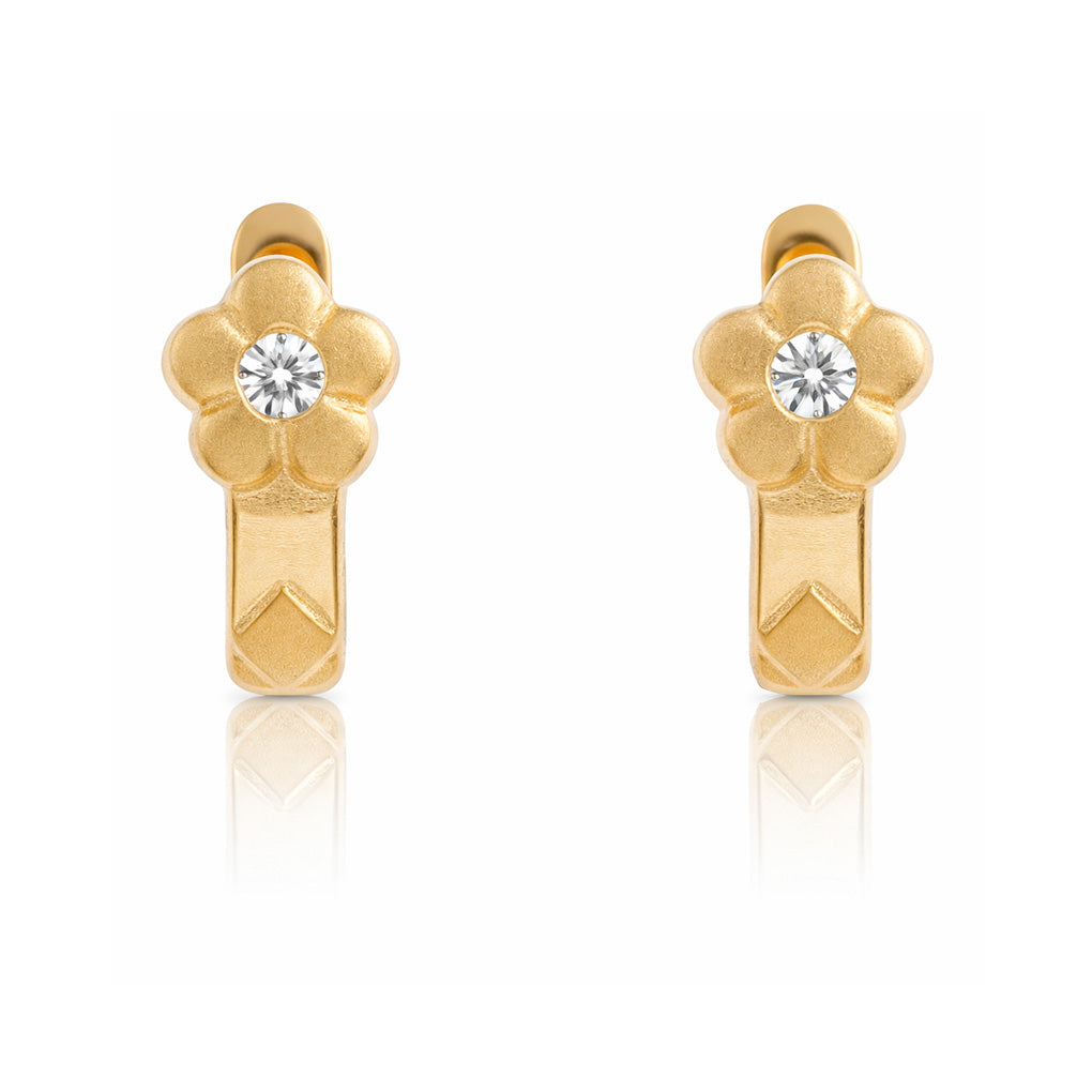 PENDIENTES ORO 18KL CIRCONITAS FLOR