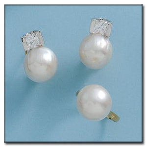 PENDIENTES ORO BLANCO 18KL P. JAPONESAS