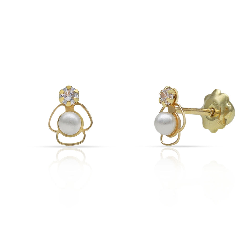 PENDIENTES ORO 18KL PERLAS