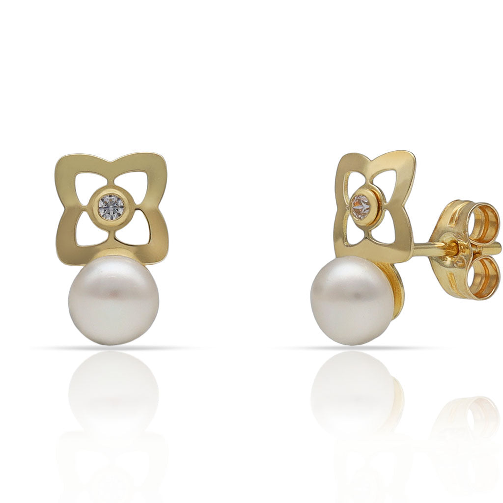 PENDIENTES ORO 18KL PERLAS