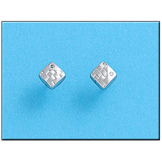 PENDIENTES ORO BLANCO 18KL CUADRADOS