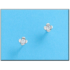 PENDIENTES ORO BLANCO 18KL FLOR