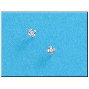 PENDIENTES ORO BLANCO 18KL FLOR