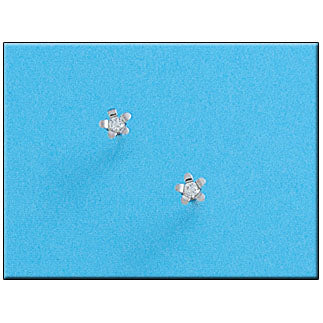 PENDIENTES ORO BLANCO 18KL FLOR