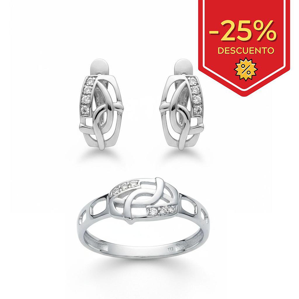 PENDIENTES ORO BLANCO 18KL CIRCONITAS