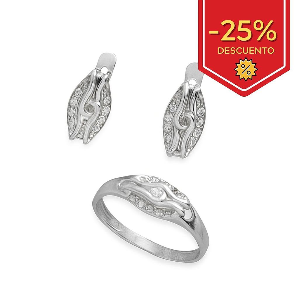 PENDIENTES ORO BLANCO 18KL