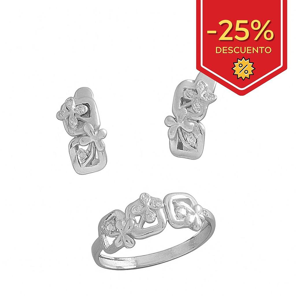 PENDIENTES ORO BLANCO 18KL
