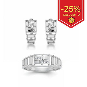 PENDIENTES ORO BLANCO 18KL CIRCONITAS