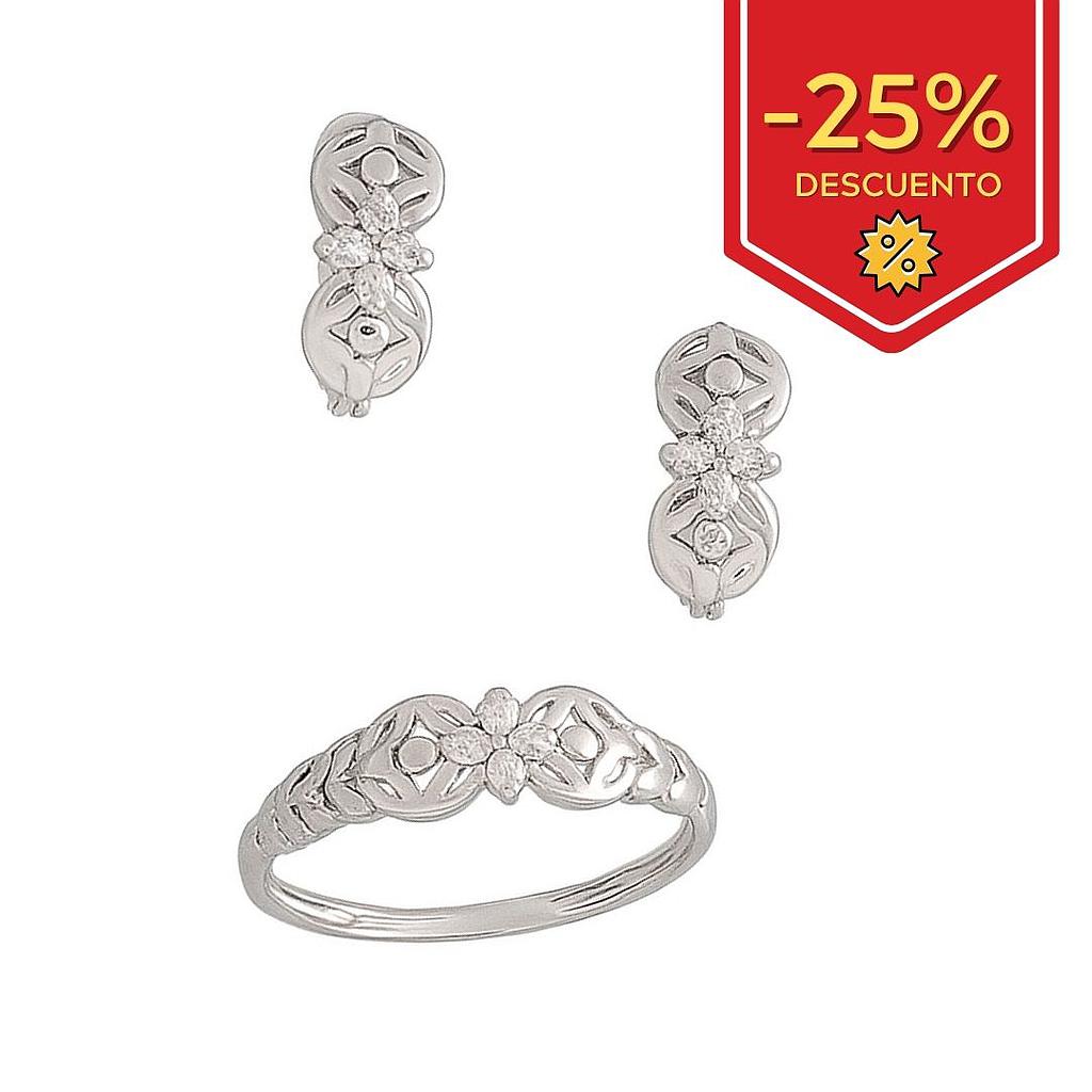 PENDIENTES ORO BLANCO 18KL