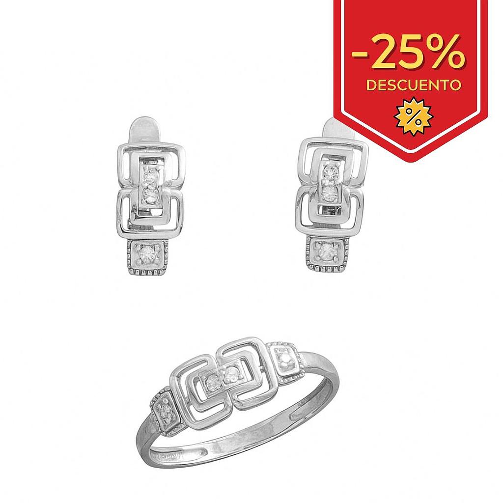 PENDIENTES ORO BLANCO 18KL