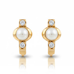 PENDIENTES ORO 18KL P. CULTIVADAS + CIRCONITAS