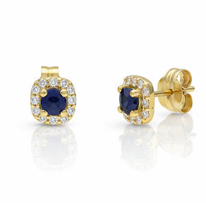 PENDIENTES ORO 18KL ZAFIROS FINOS + CIRCONITAS
