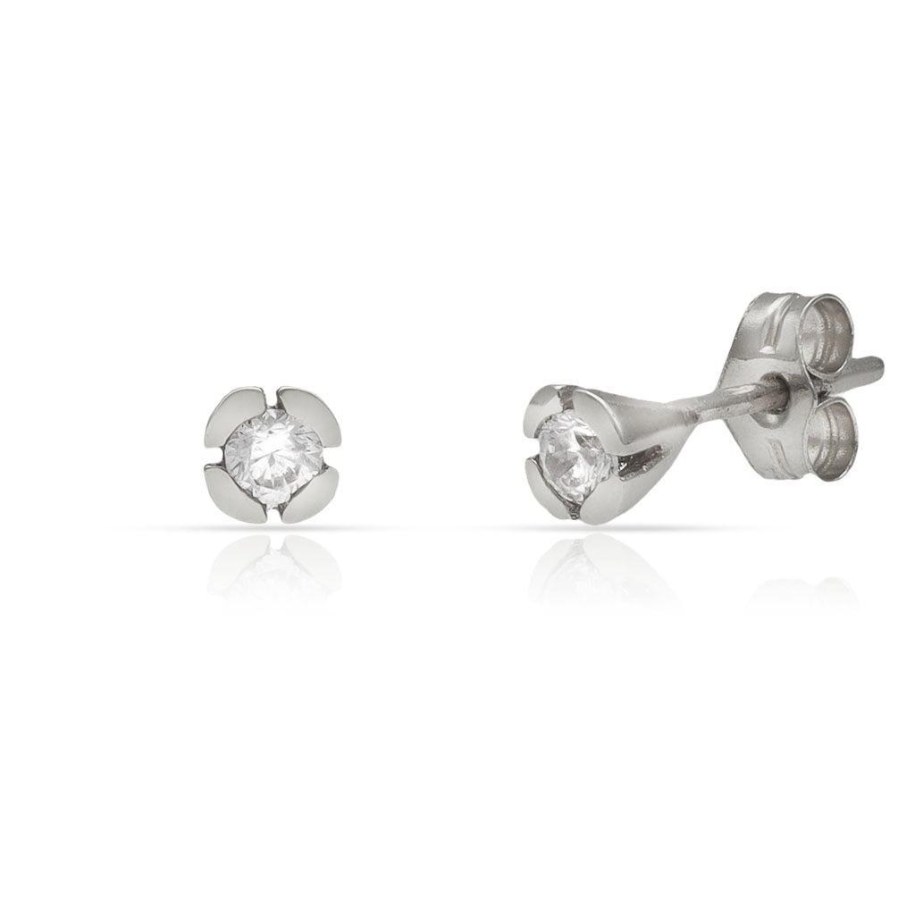 PENDIENTES ORO BLANCO 18KL CIRCONITAS