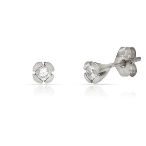PENDIENTES ORO BLANCO 18KL CIRCONITAS